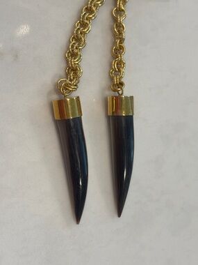 Rare SOKO Gold Knotted Unique Genuine Horn Lariat Necklace (#9)